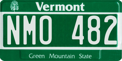 VT license plate NMO482