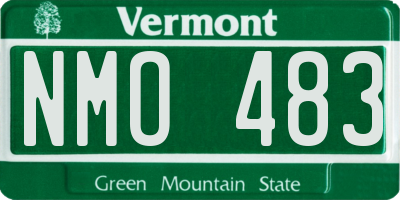 VT license plate NMO483