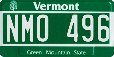 VT license plate NMO496