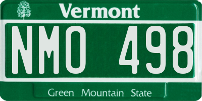 VT license plate NMO498
