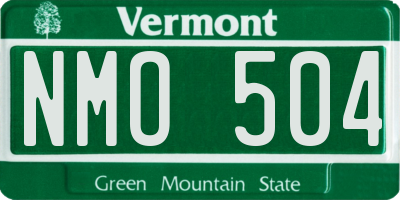 VT license plate NMO504