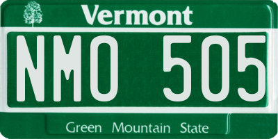 VT license plate NMO505