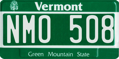 VT license plate NMO508