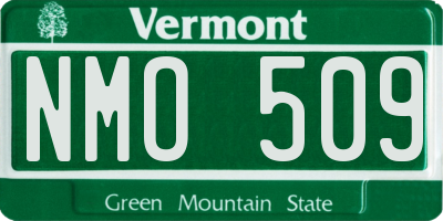 VT license plate NMO509