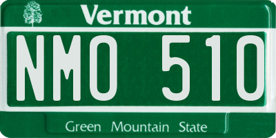 VT license plate NMO510