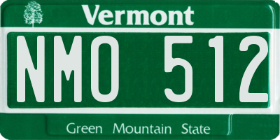 VT license plate NMO512