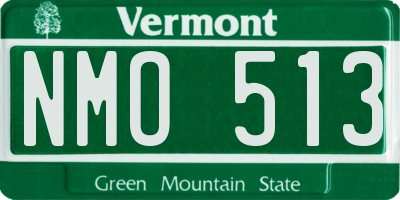 VT license plate NMO513