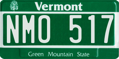 VT license plate NMO517