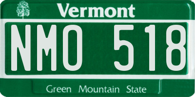 VT license plate NMO518