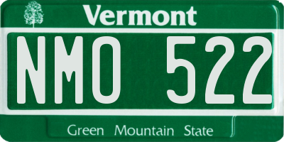 VT license plate NMO522
