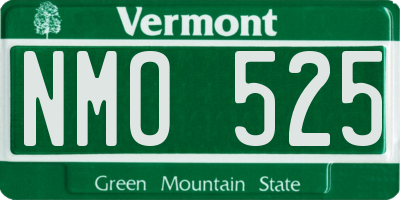 VT license plate NMO525