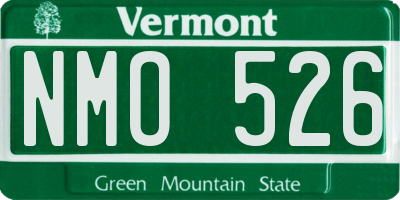 VT license plate NMO526