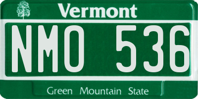 VT license plate NMO536