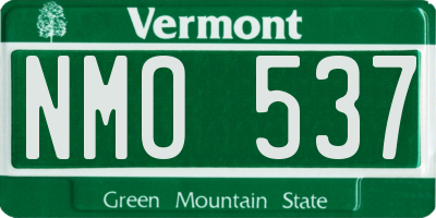 VT license plate NMO537