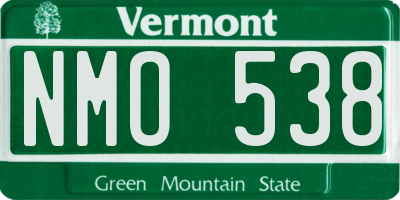 VT license plate NMO538