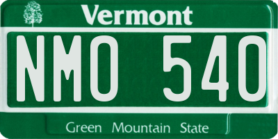 VT license plate NMO540