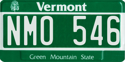 VT license plate NMO546