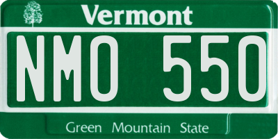 VT license plate NMO550