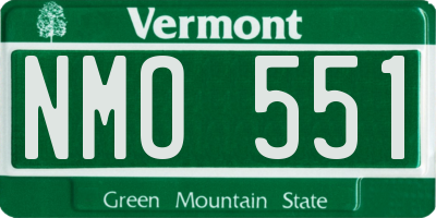 VT license plate NMO551