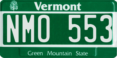 VT license plate NMO553