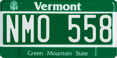 VT license plate NMO558