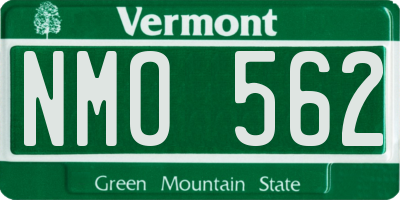 VT license plate NMO562