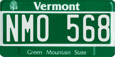 VT license plate NMO568