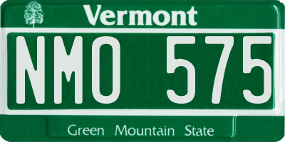 VT license plate NMO575