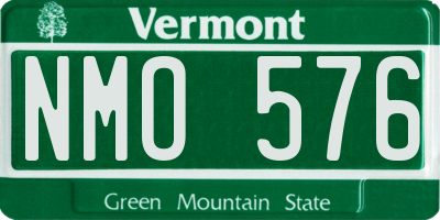 VT license plate NMO576