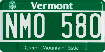 VT license plate NMO580