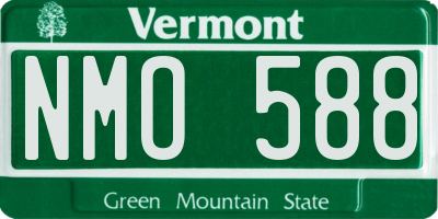 VT license plate NMO588
