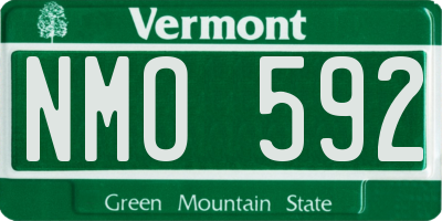 VT license plate NMO592