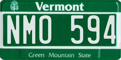 VT license plate NMO594
