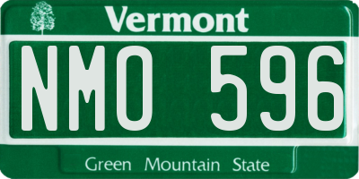 VT license plate NMO596