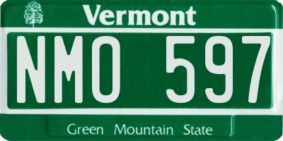 VT license plate NMO597