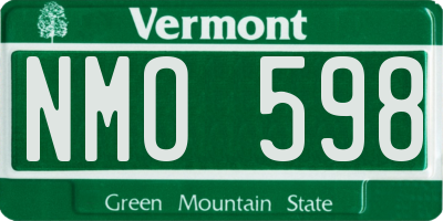 VT license plate NMO598