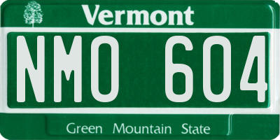 VT license plate NMO604