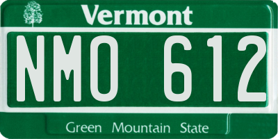 VT license plate NMO612