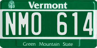 VT license plate NMO614