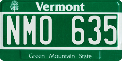 VT license plate NMO635