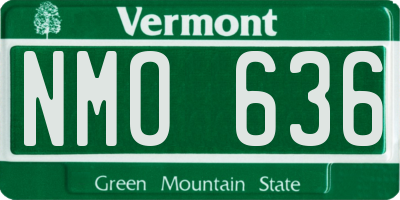 VT license plate NMO636