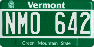 VT license plate NMO642
