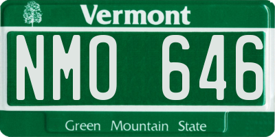 VT license plate NMO646