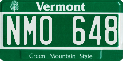 VT license plate NMO648