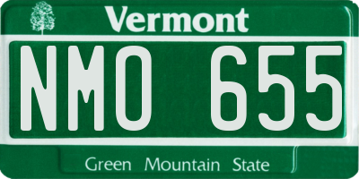 VT license plate NMO655