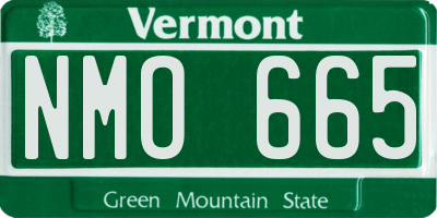 VT license plate NMO665