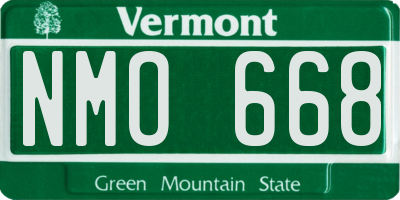 VT license plate NMO668