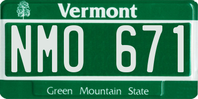VT license plate NMO671
