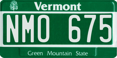 VT license plate NMO675