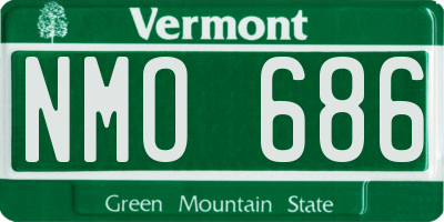 VT license plate NMO686